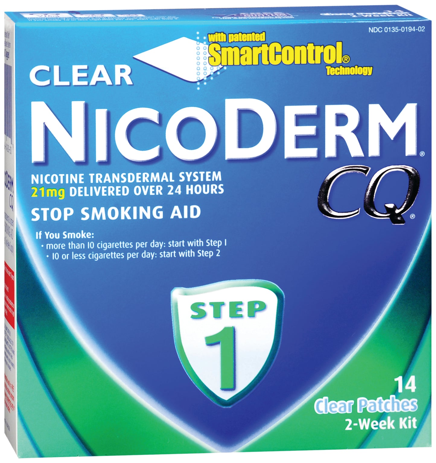 Stop Smoking Aid Nicoderm CQ® 21 mg Strength Transdermal Patch