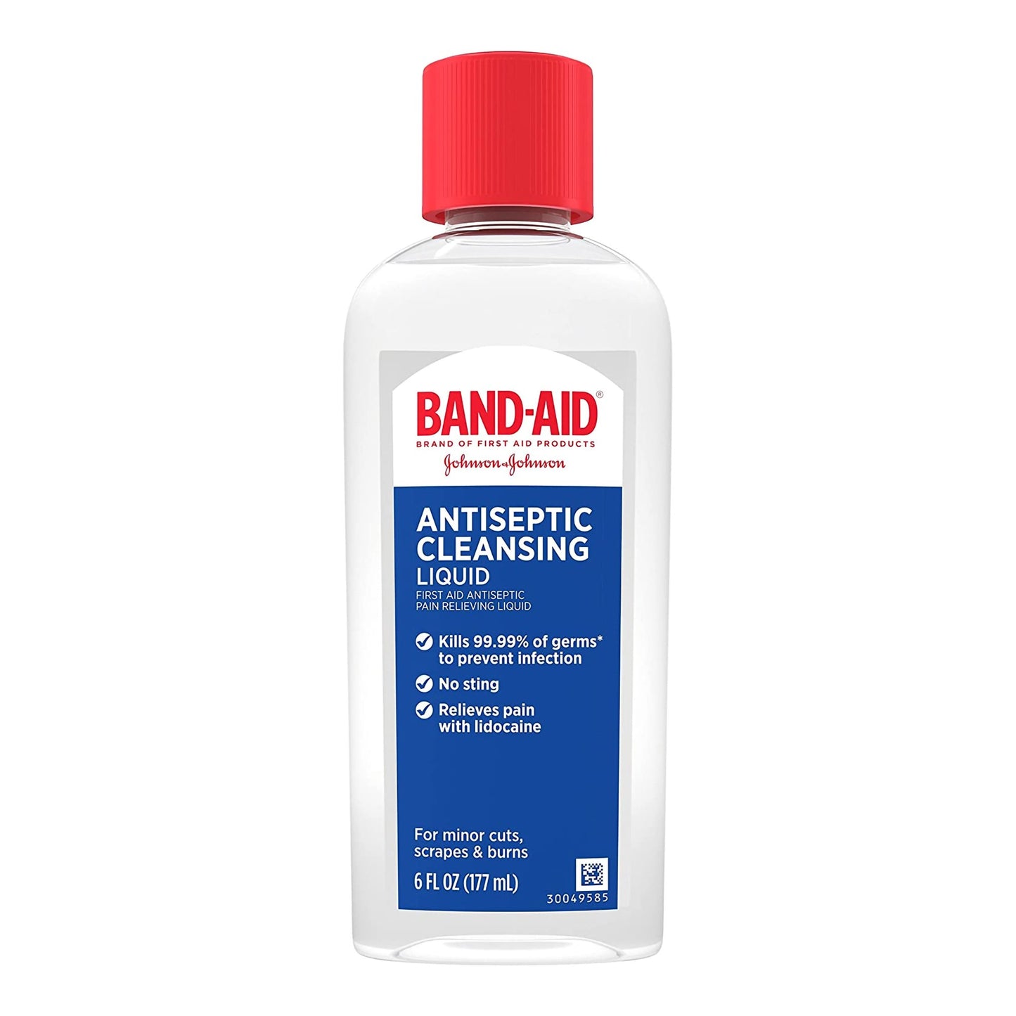 Pain Relieving Antiseptic BZK (Benzalkonium Chloride) / Lidocaine HCl Band-Aid® Liquid 6 oz. Bottle