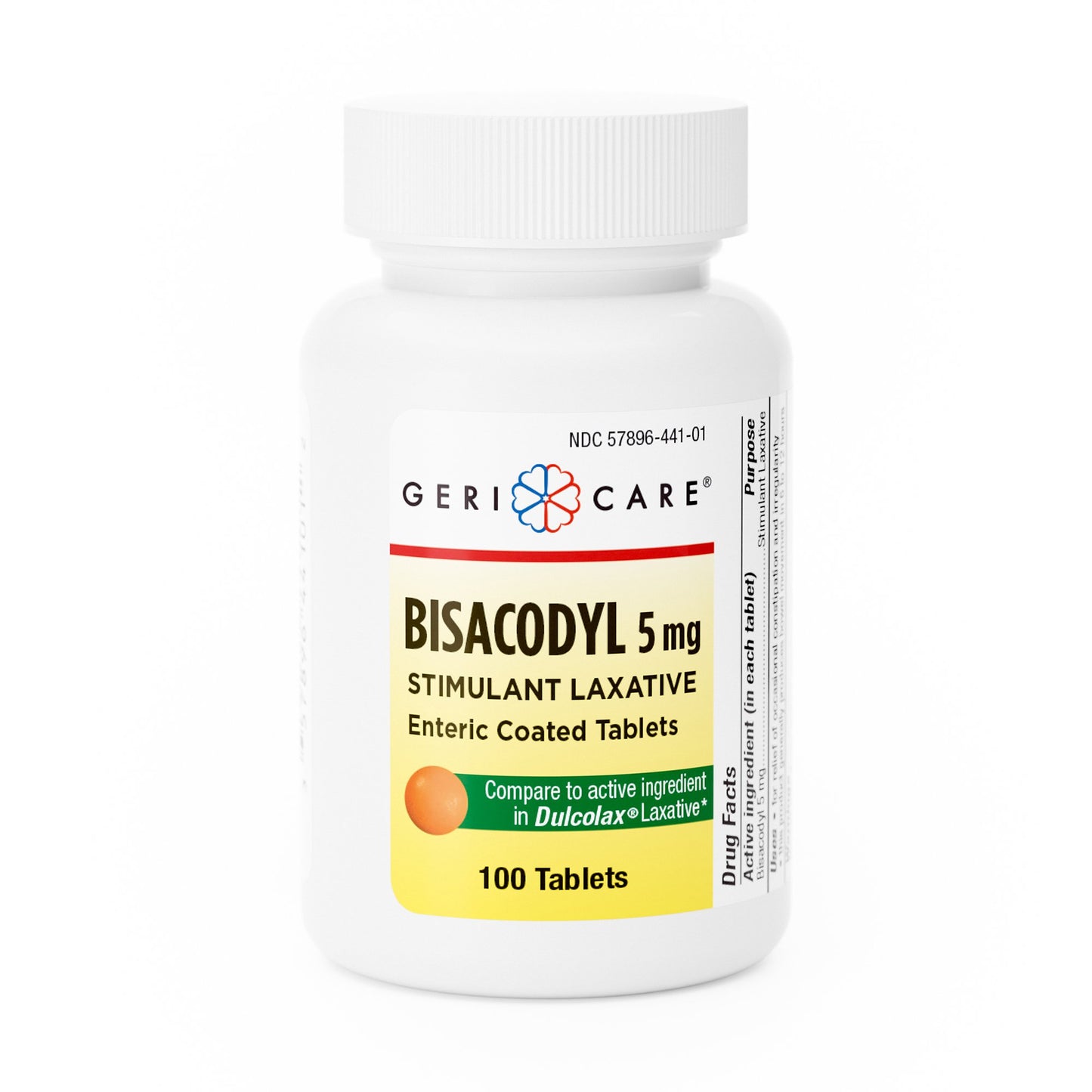 Laxative Geri-Care® Tablet 100 per Bottle 5 mg Strength Bisacodyl USP