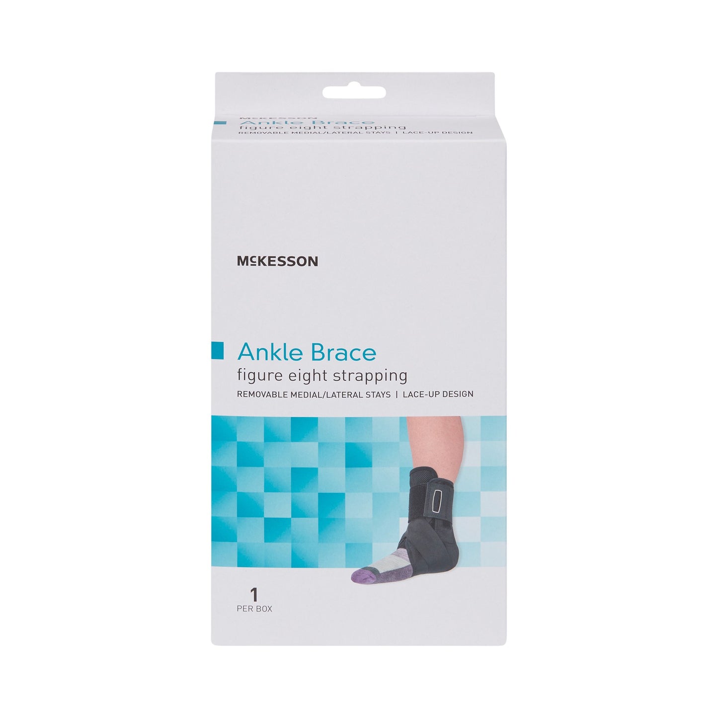 Ankle Support McKesson Medium Figure-8 Strap / Hook and Loop Closure / Lace-Up Foot