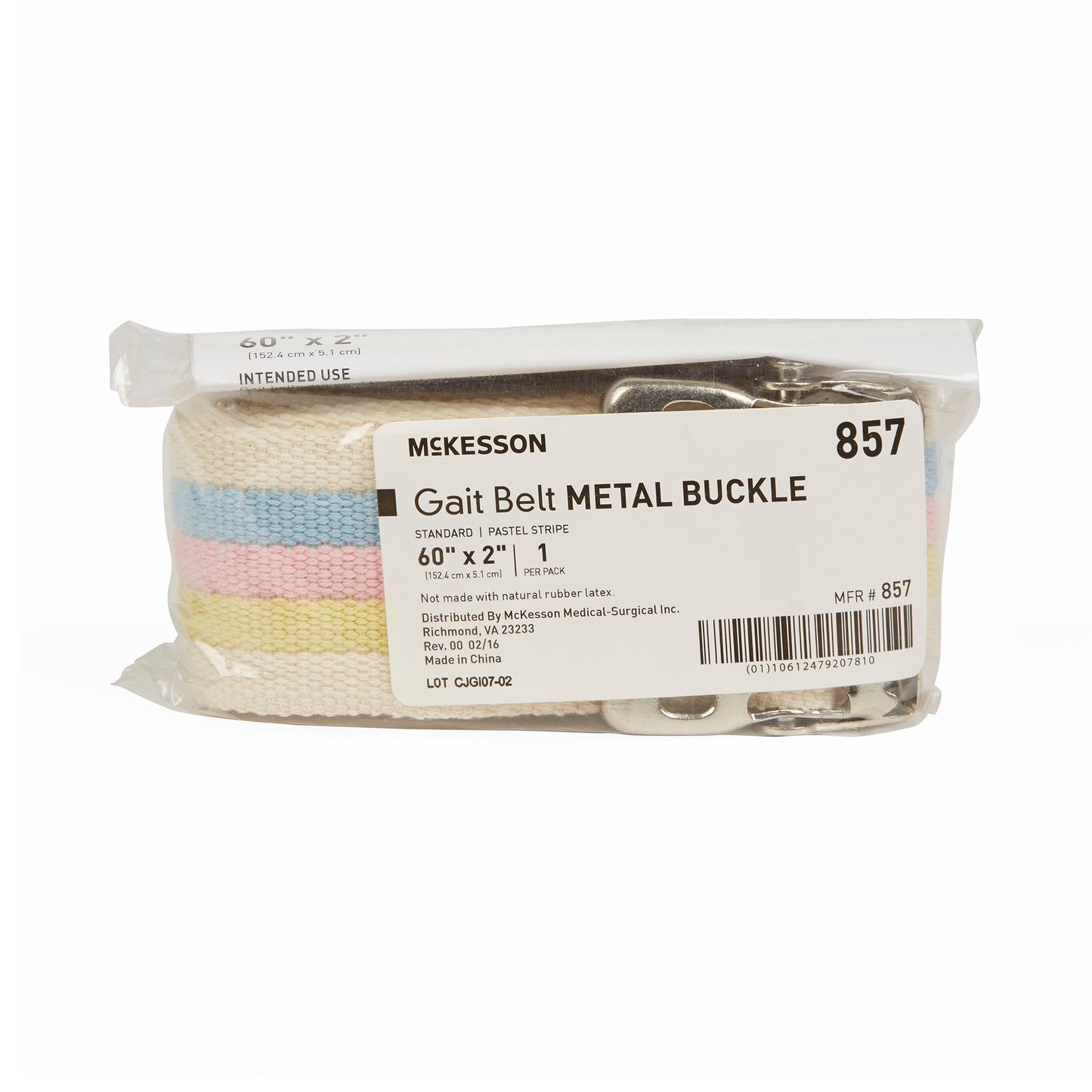 Gait Belt McKesson 60 Inch Length Pastel Stripe Polyester