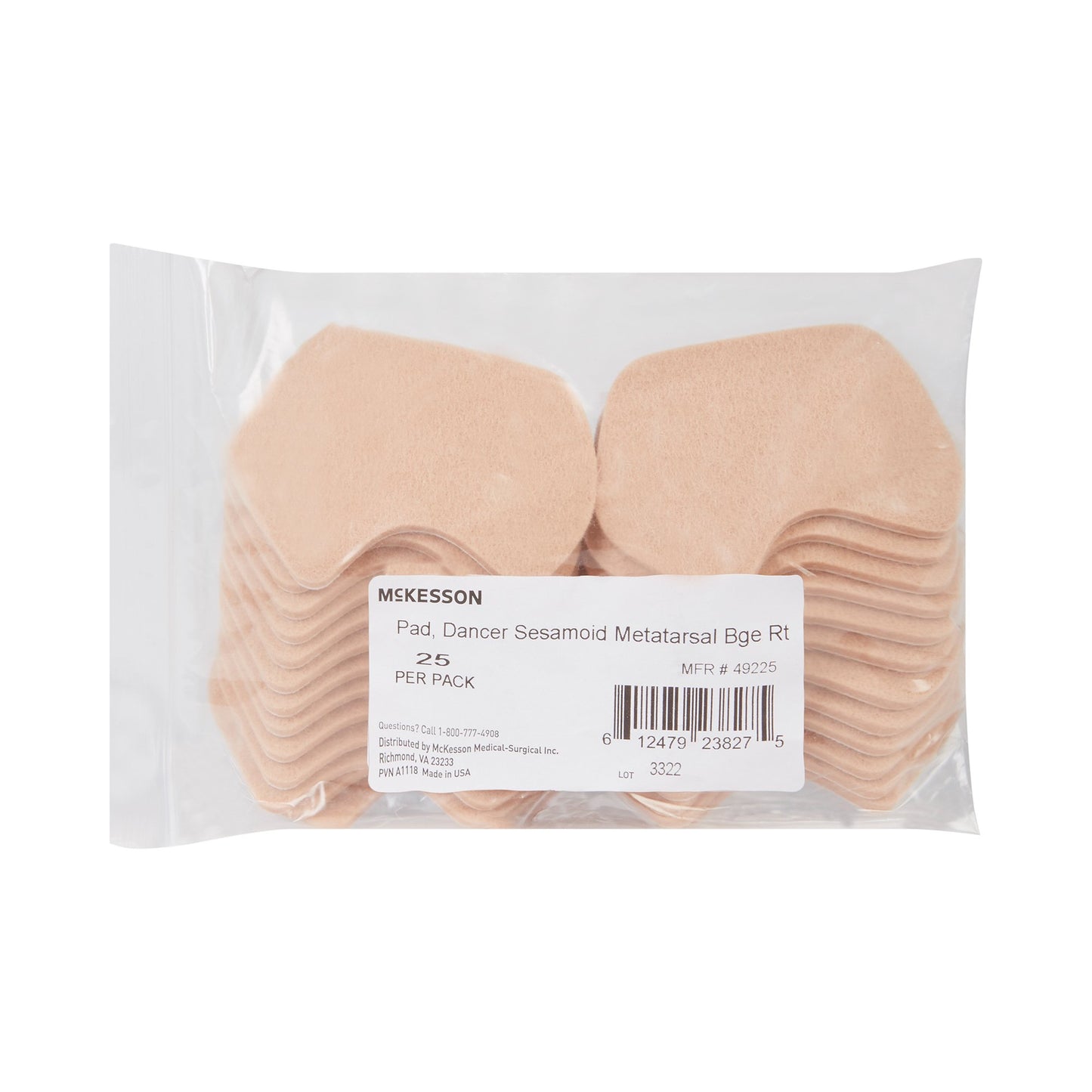 Dancer Pad McKesson Adhesive Backing Right Foot