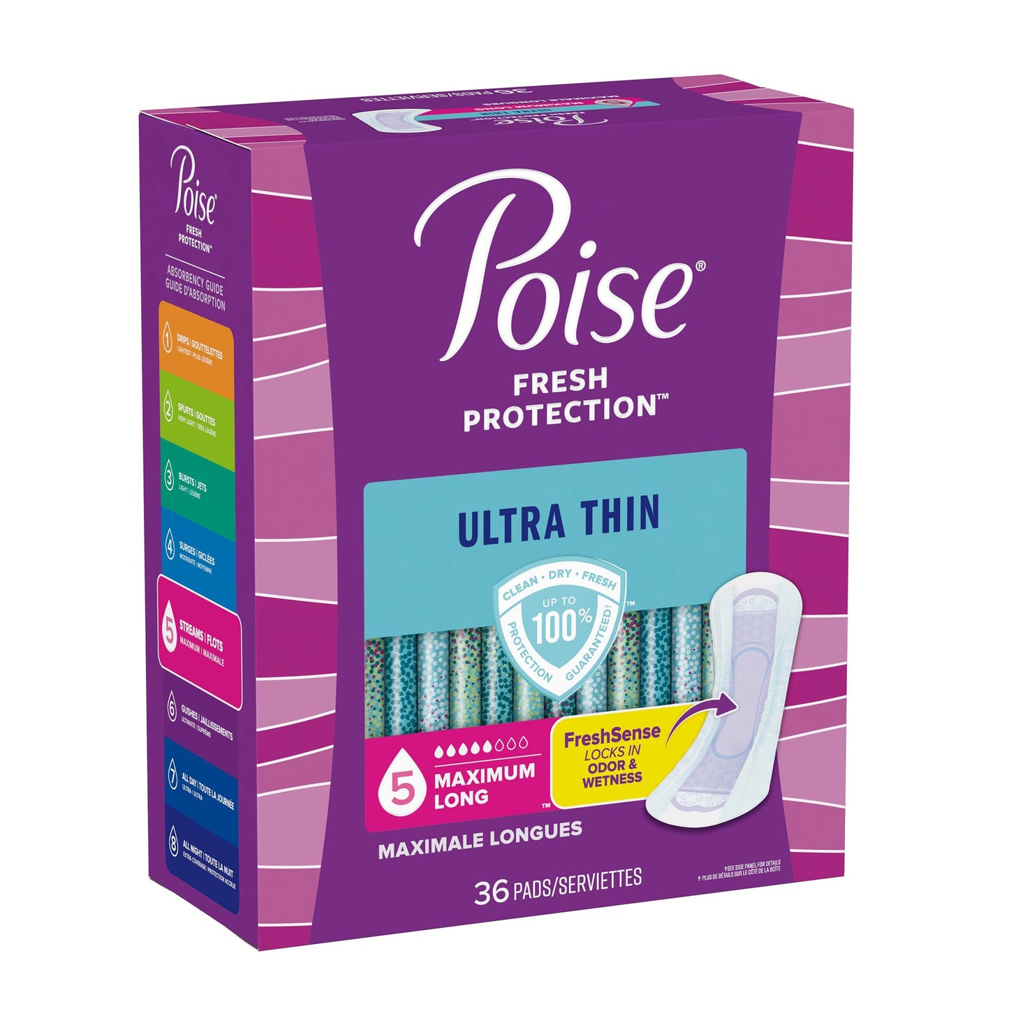Bladder Control Pad Poise® Fresh Protection™ Ultra Thin 14.1 Inch Length Heavy Absorbency Sodium Polyacrylate Core One Size Fits Most