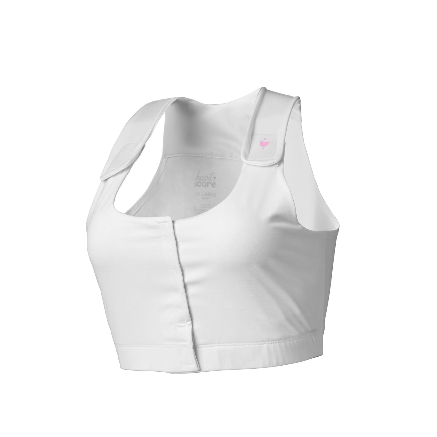 Post-Surgical Bra Serena 28 Inch Chest X-Small White Front Hook and Loop Closure Internal Pockets