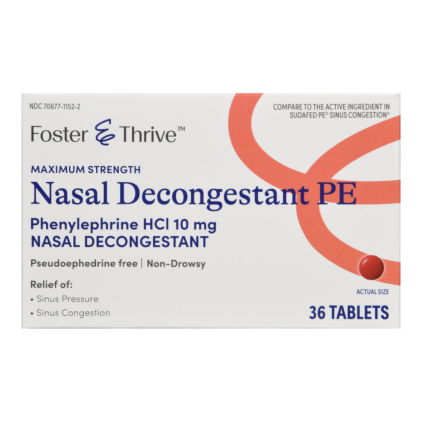 Sinus Relief Foster & Thrive™ 10 mg Strength Tablet 36 per Bottle