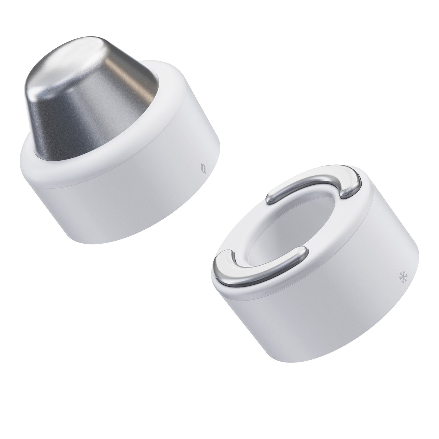 Hand-Held Face Massager & Cleanser Attachment TheraFace Hot and Cold Rings - White 1 Hot Ring, 1 Cold Ring, Travel Pouch