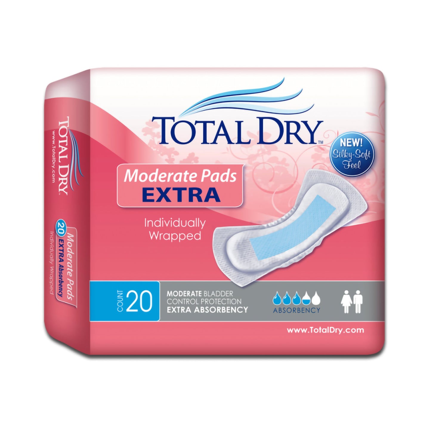 Bladder Control Pad TotalDry™ 11 Inch Length Moderate Absorbency Polymer Core Regular