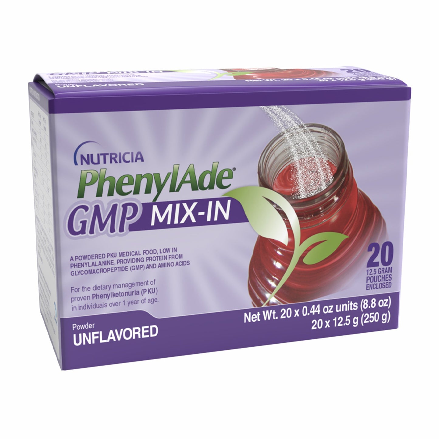 Oral Supplement PhenylAde® GMP Mix-In Unflavored Powder 12.5 Gram Individual Packet