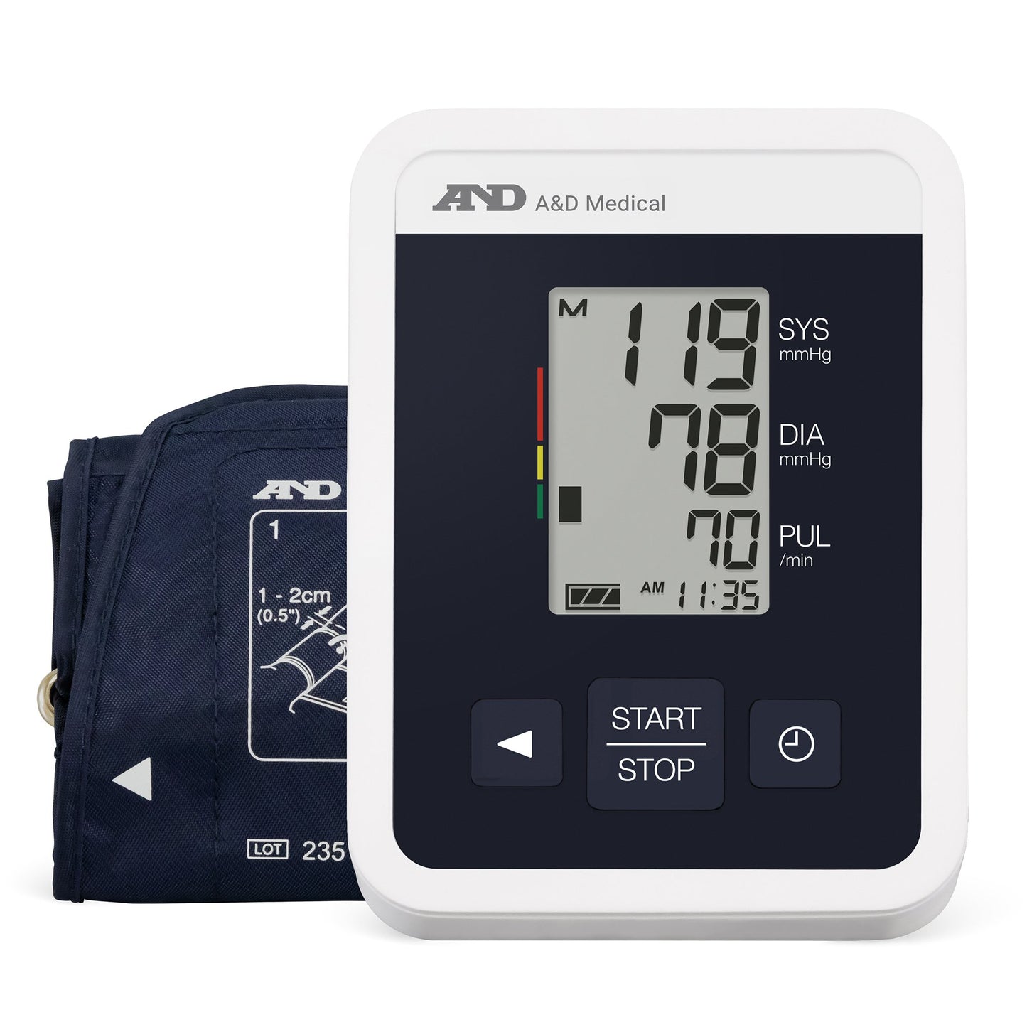 Digital Blood Pressure Monitor AND Wide Cuff Arm Nylon Cuff 8.6 tp 16.5 Inch Circumference Desk Model