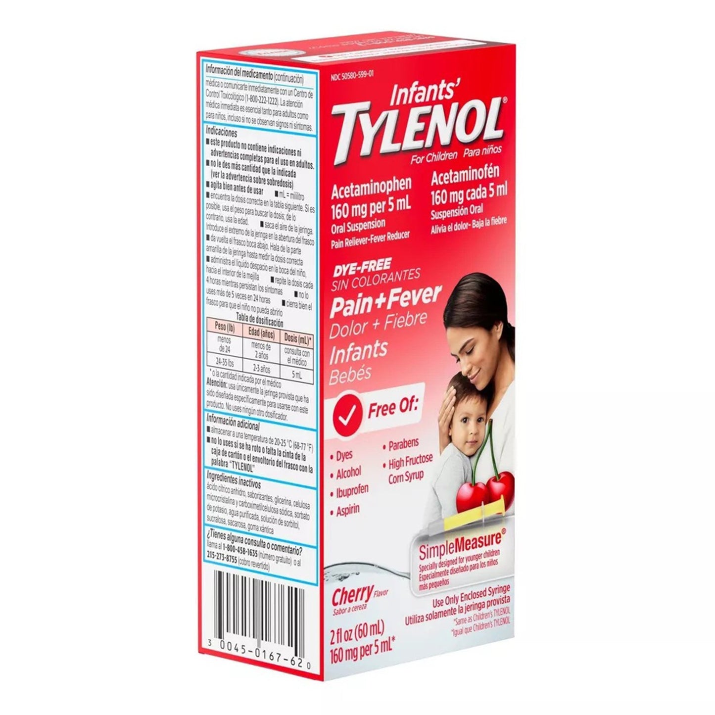 Infants' Pain Relief Tylenol® Dye Free 160 mg / 5 mL Strength Acetaminophen Oral Suspension 2 oz.