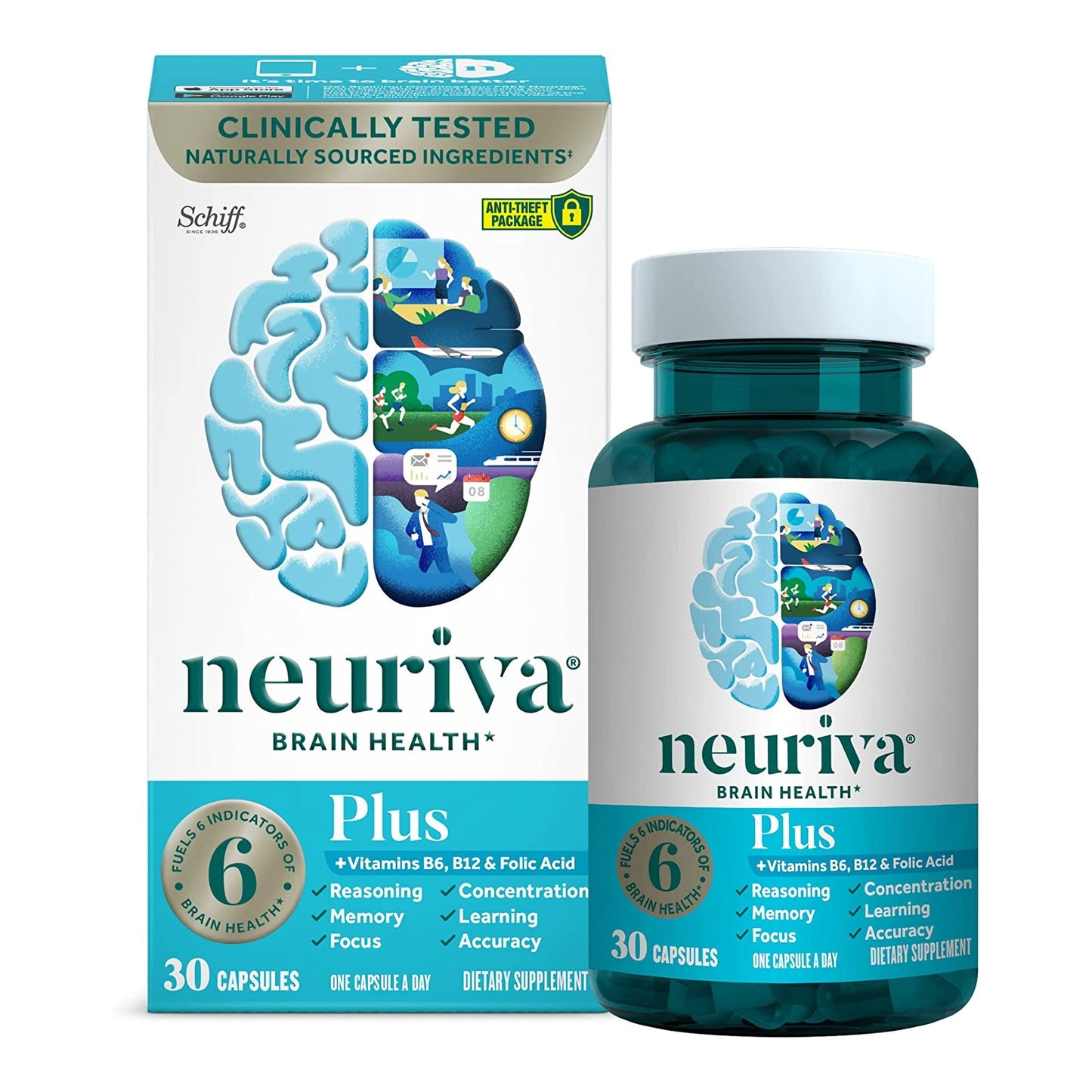 Brain Health Supplement neuriva® Plus Coffee Fruit Extract (Coffea arabica) / Phosphatidylserine 200 mg - 100 mg Strength Capsule 30 per Bottle