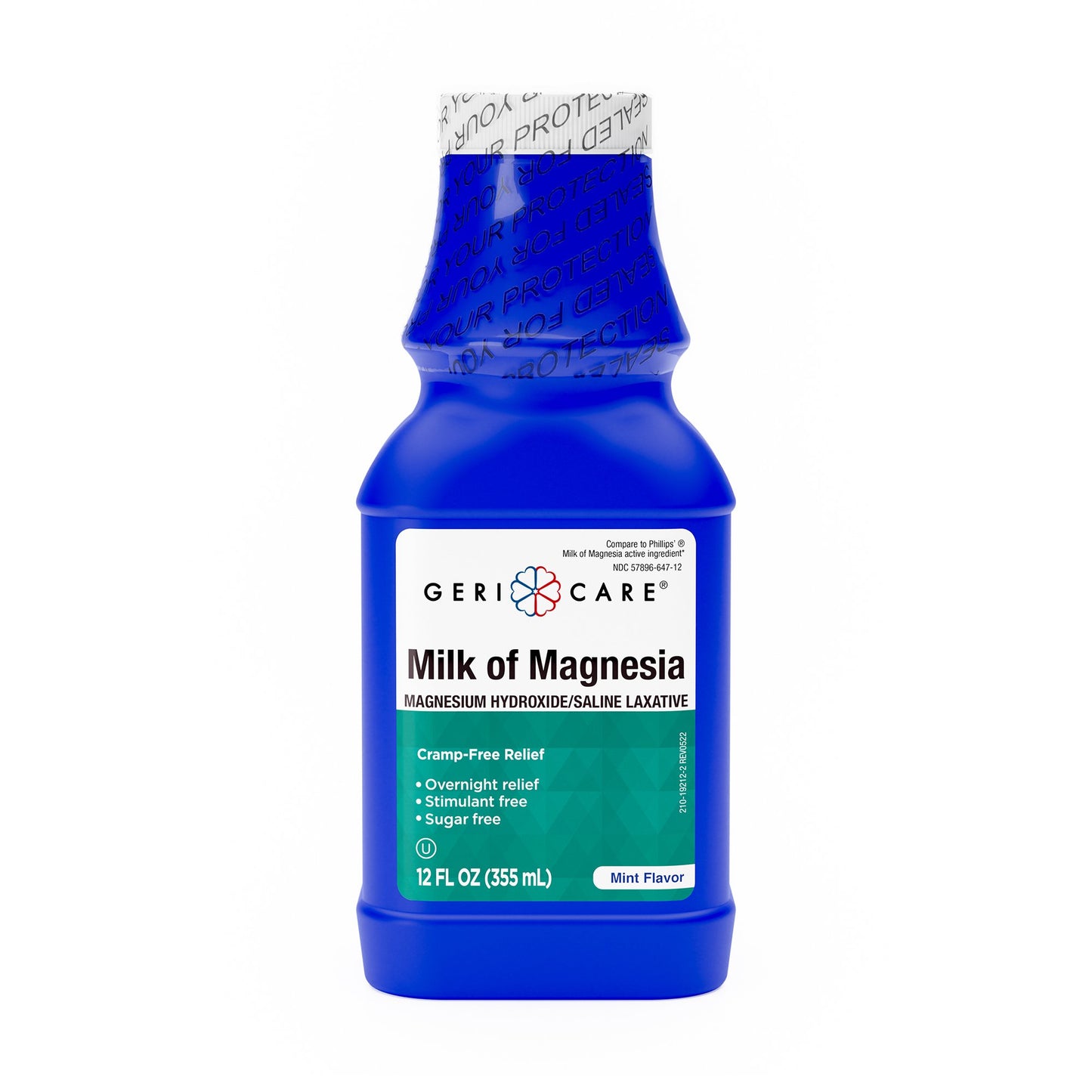 Laxative Geri-Care® Mint Flavor Liquid 12 oz. 1,200 mg Strength Magnesium Hydroxide