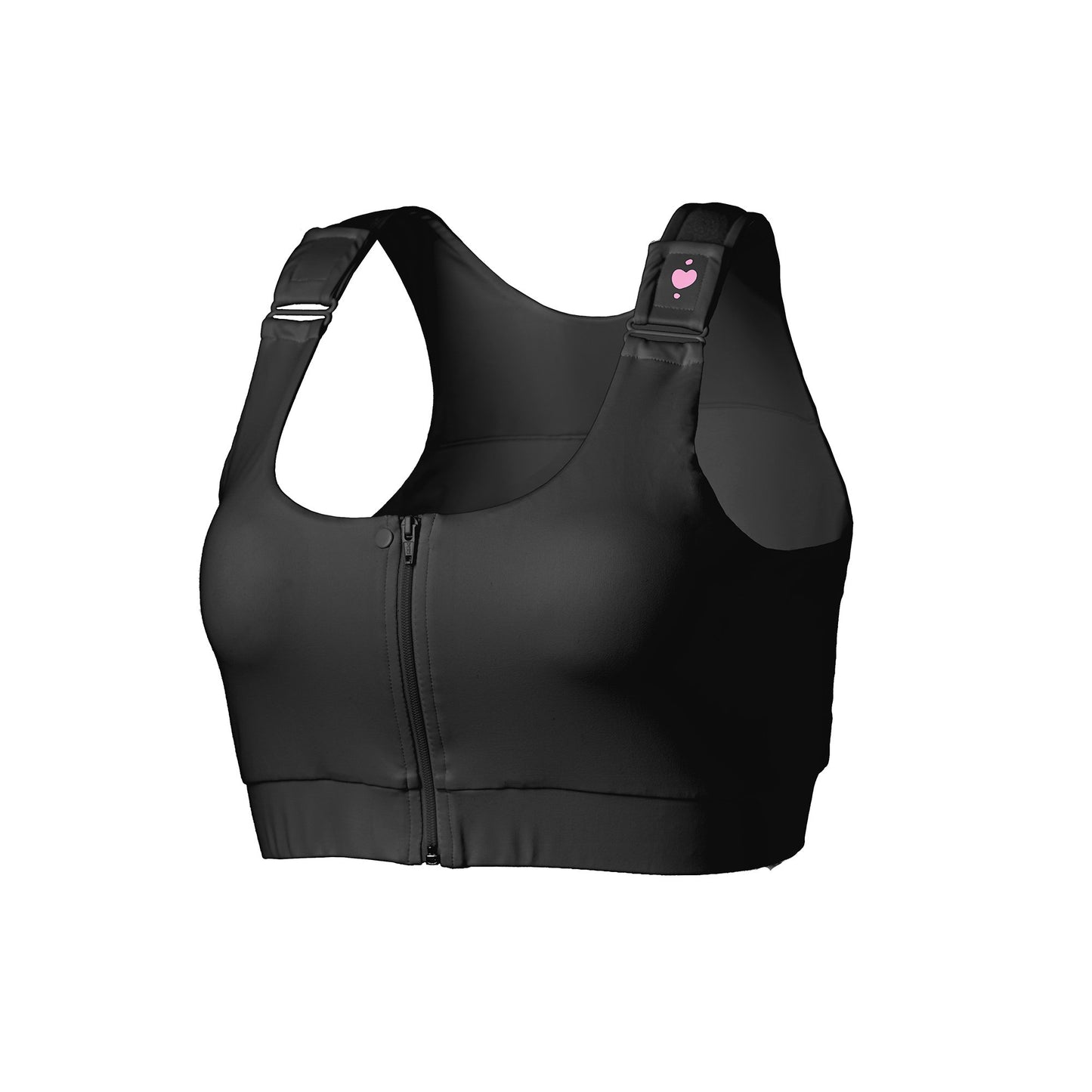 Post-Surgical Bra Shirl 36 to 38 Inch Chest Large Black Front Zipper / Snap Closure Racerback