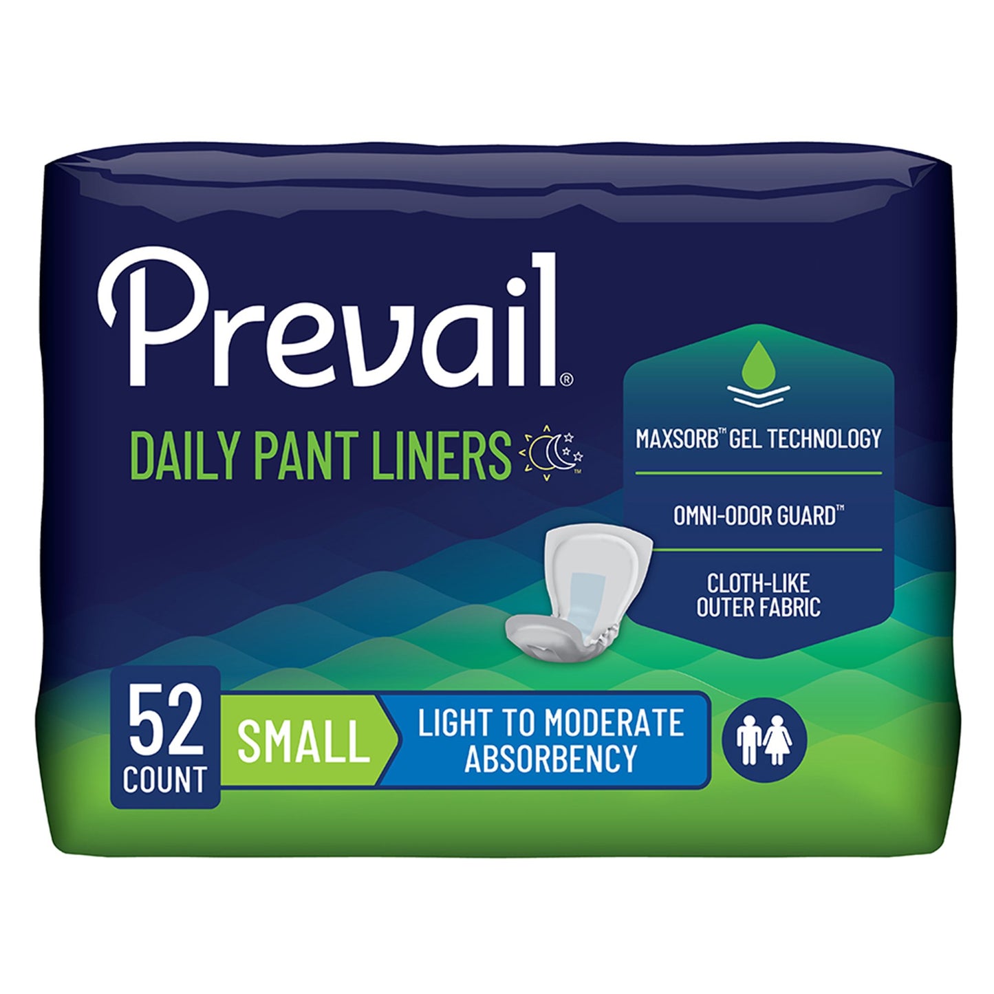 Incontinence Liner Prevail® Daily Pant Liners 12-1/2 Inch Length Moderate Absorbency Polymer Core Small