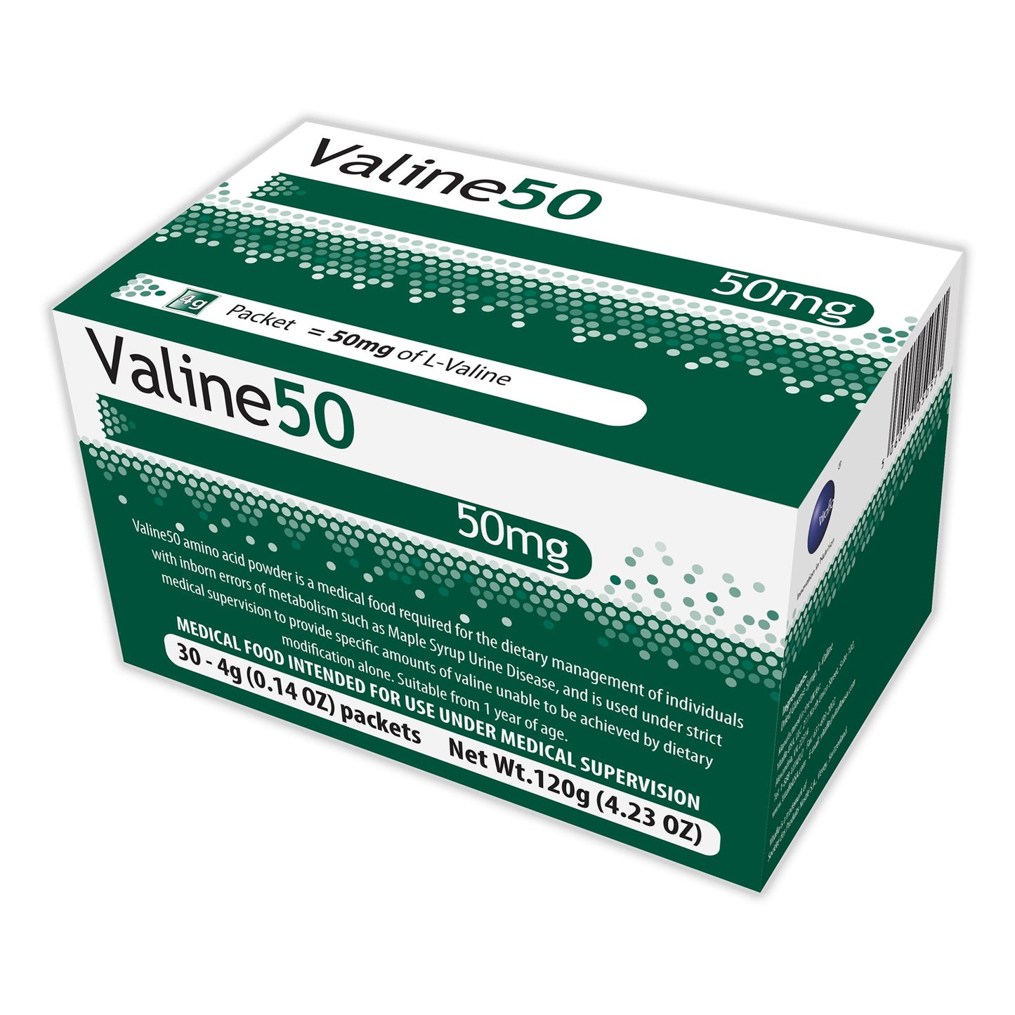 Oral Supplement Valine 50™ Unflavored Powder 4 Gram Individual Packet