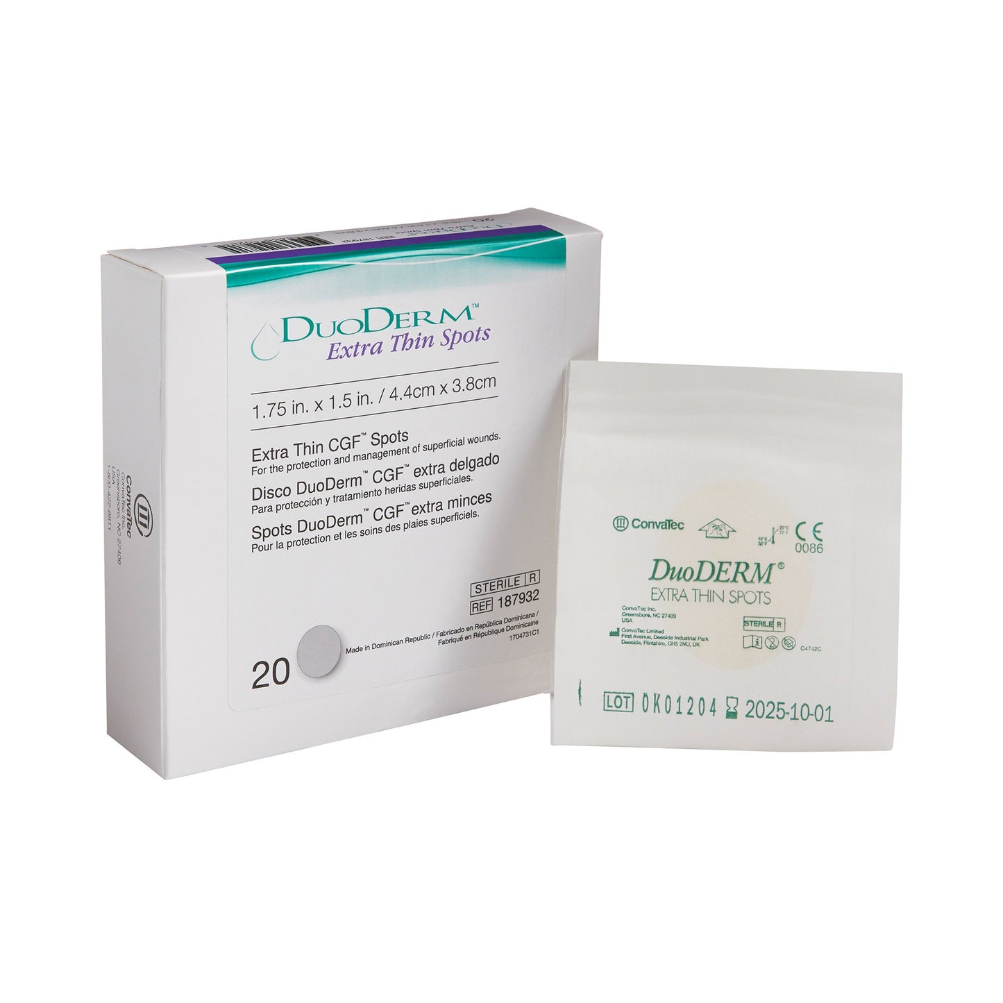 Thin Hydrocolloid Dressing DuoDERM® Extra Thin CGF® Film Backing 1-1/2 X 1-3/4 Inch Oval Hydrocolloid / Film