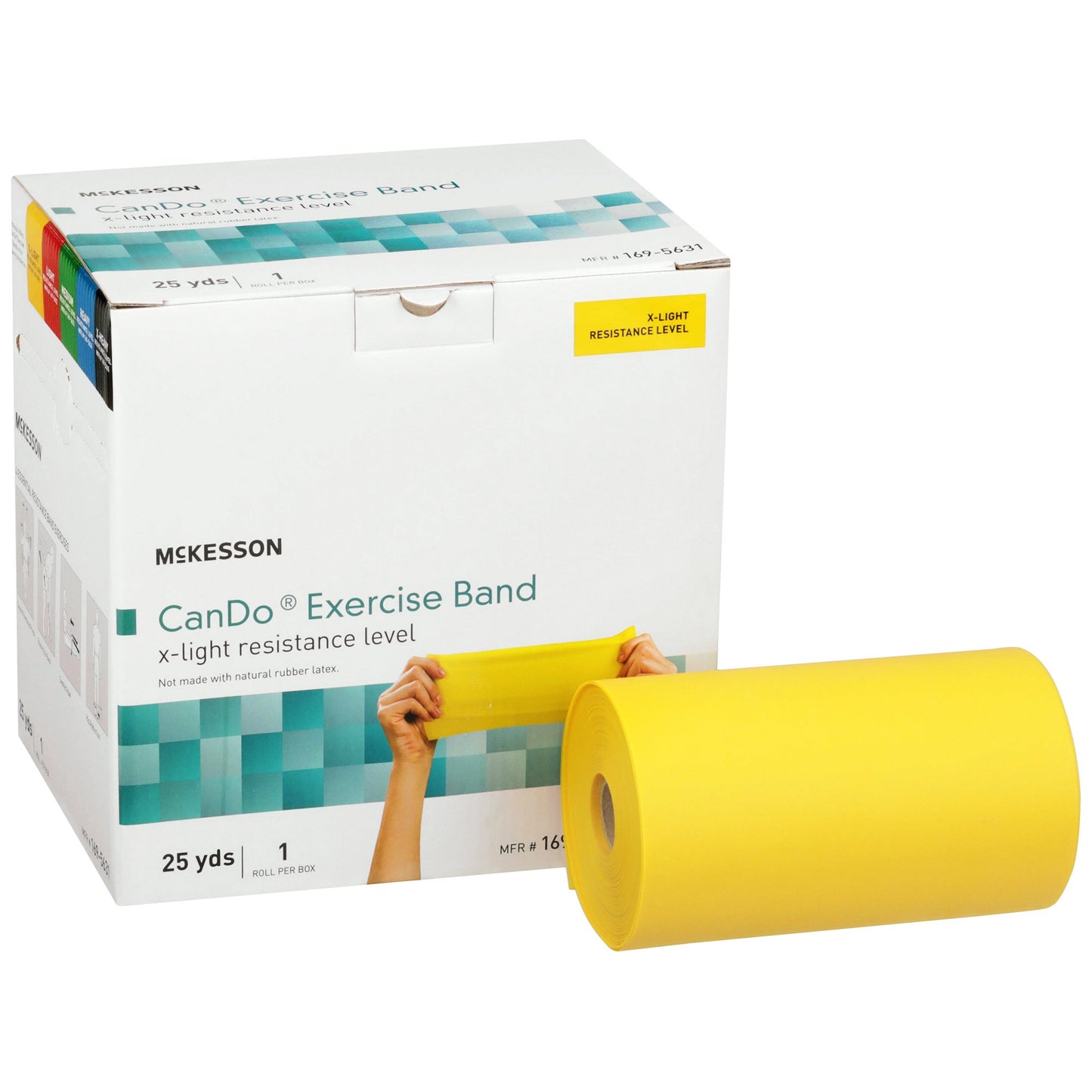 Exercise Resistance Band McKesson CanDo® Yellow 5 Inch X 25 Yard X-Light Resistance