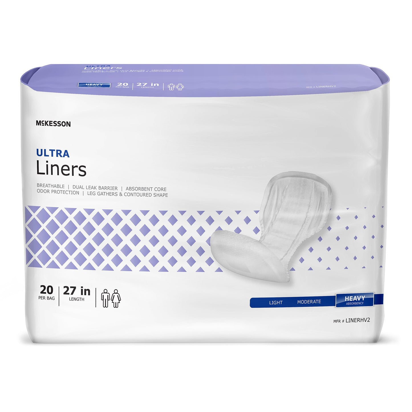 Incontinence Liner McKesson Ultra 27 Inch Length Heavy Absorbency Polymer Core One Size Fits Most