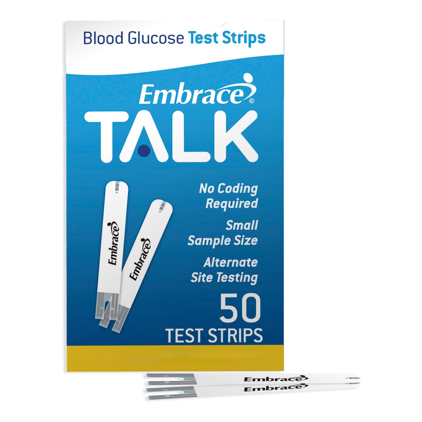 Blood Glucose Test Strips Embrace 50 Strips per Pack For use with Embrace Talk