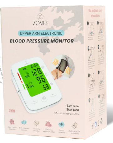 Home Automatic Digital Blood Pressure Monitor Zomee Adult Cuff Arm Nylon Cuff 8.5 to 16.5 Inch Desk Model