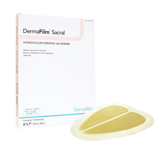 Hydrocolloid Dressing DermaFilm® Film Backing 6 X 7 Inch Sacral Hydrocolloid / Film