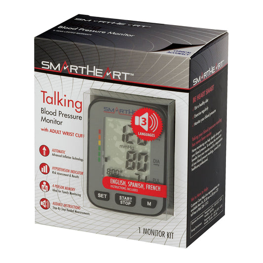 Home Automatic Digital Blood Pressure Monitor Smartheart Adult Cuff Arm Nylon Cuff 13.5 to 21.5 cm Talking Model
