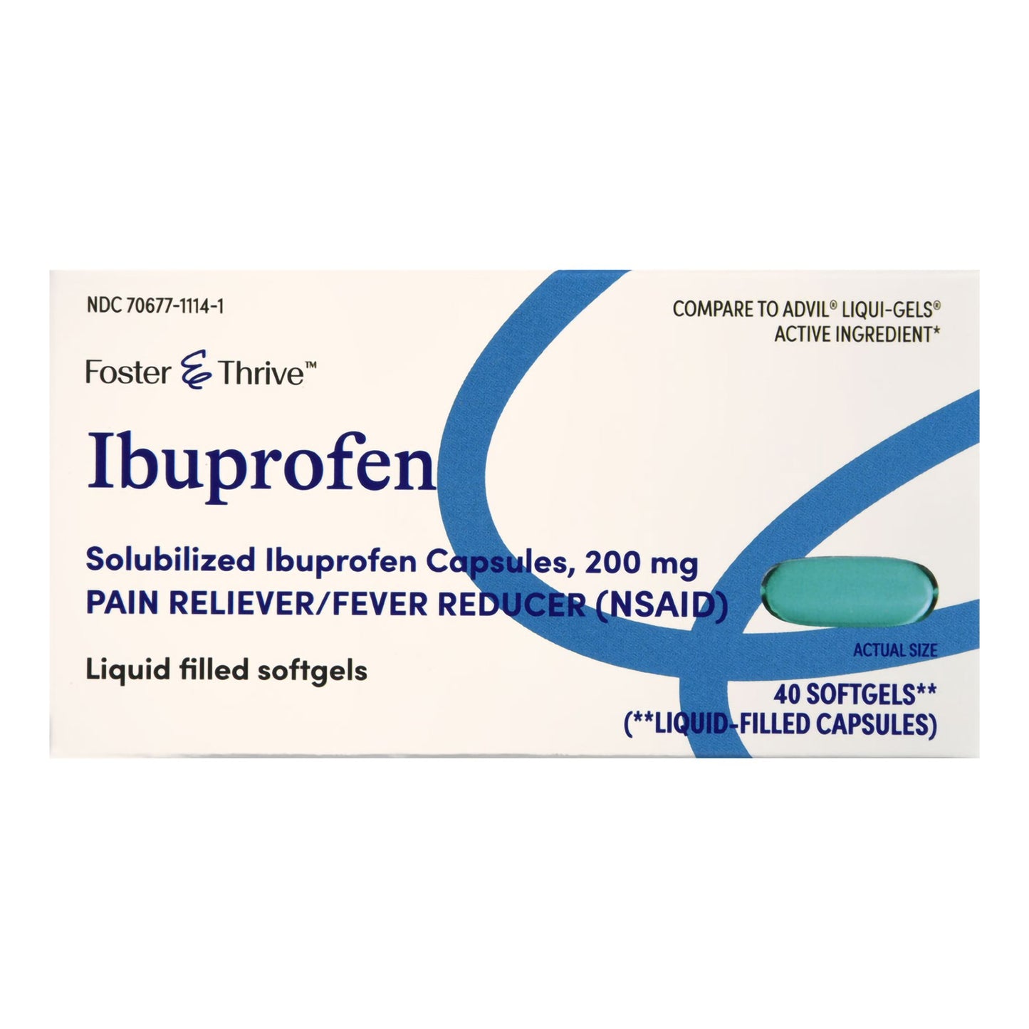 Pain Relief Foster & Thrive™ 200 mg Strength Ibuprofen Capsule 40 per Bottle