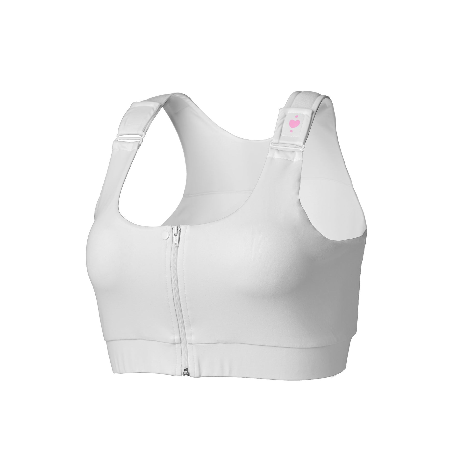 Post-Surgical Bra Shirl 56 to 60 Inch Chest 7X-Large White Front Zipper / Snap Closure Racerback