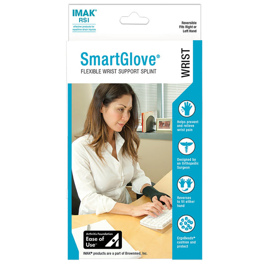 Wrist / Hand Support IMAK® RSI SmartGlove® with Thumb Support Cotton / Spandex Left or Right Hand Black Medium