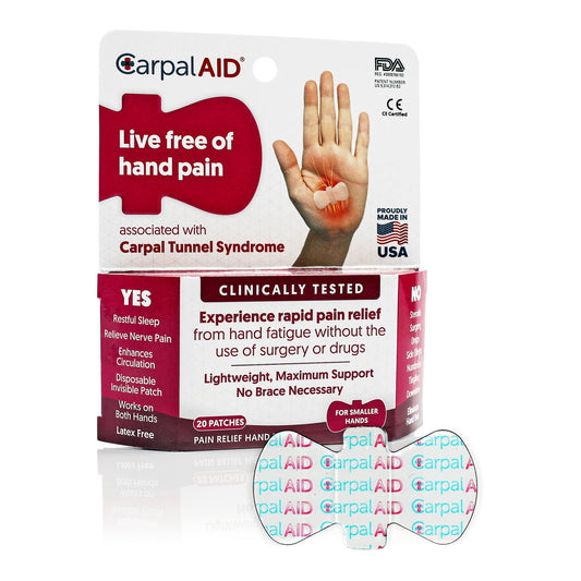 Hand-Based Carpal Tunnel Support Carpal AID® Patch Plastic Left or Right Hand Clear Small