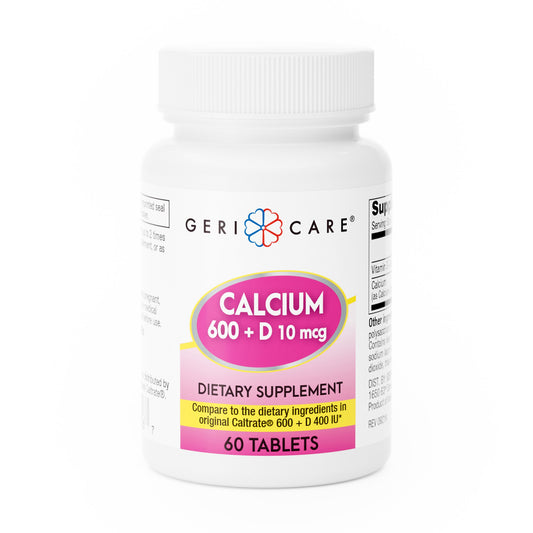 Joint Health Supplement Geri-Care® Calcium / Vitamin D 600 mg - 400 IU Strength Tablet 60 per Bottle