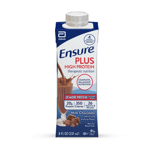 Oral Supplement Ensure® Plus High Protein Therapeutic Nutrition Shake Chocolate Flavor Liquid 8 oz. Reclosable Carton