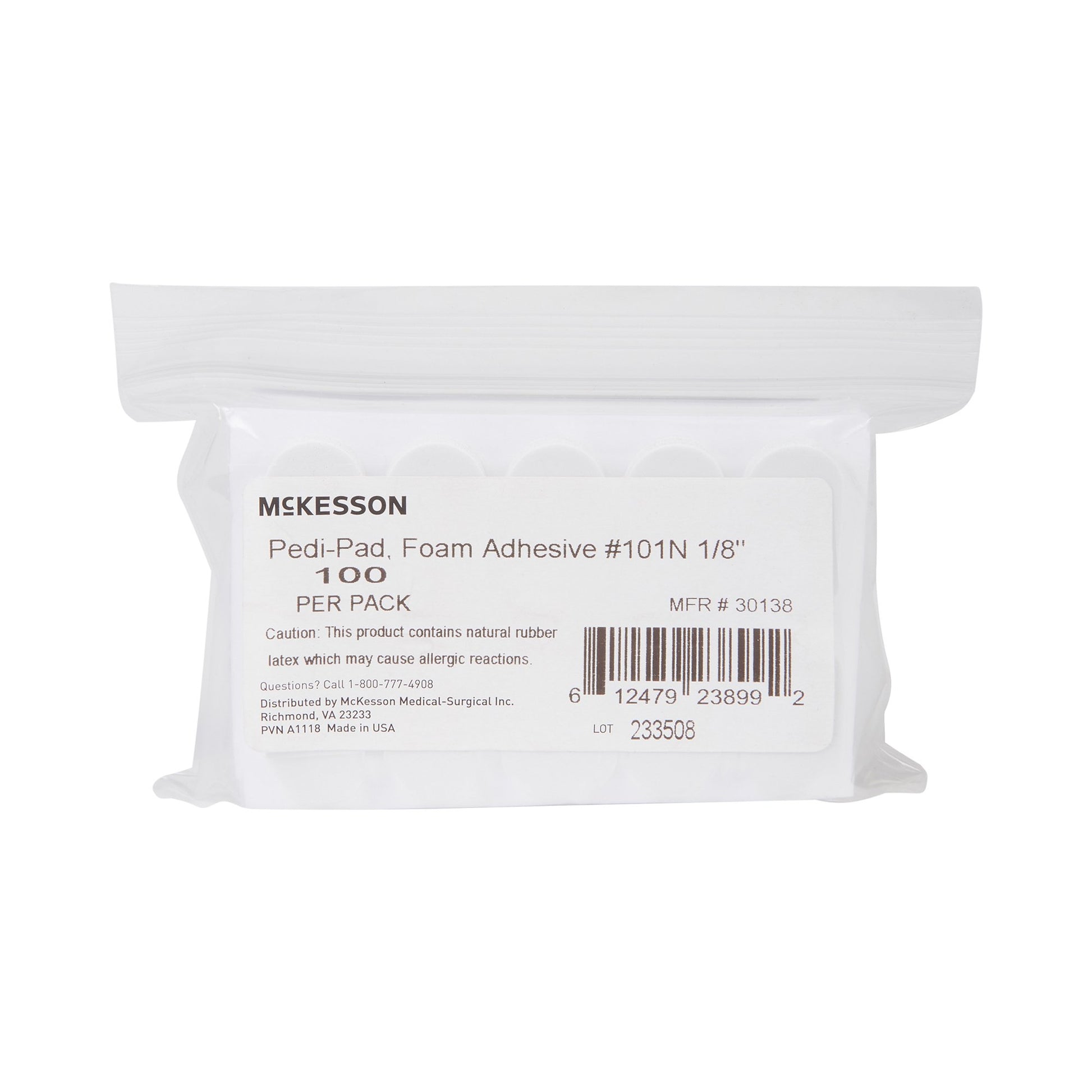 Protective Pad McKesson Pedi-Pad Size 101 Adhesive Backing Foot