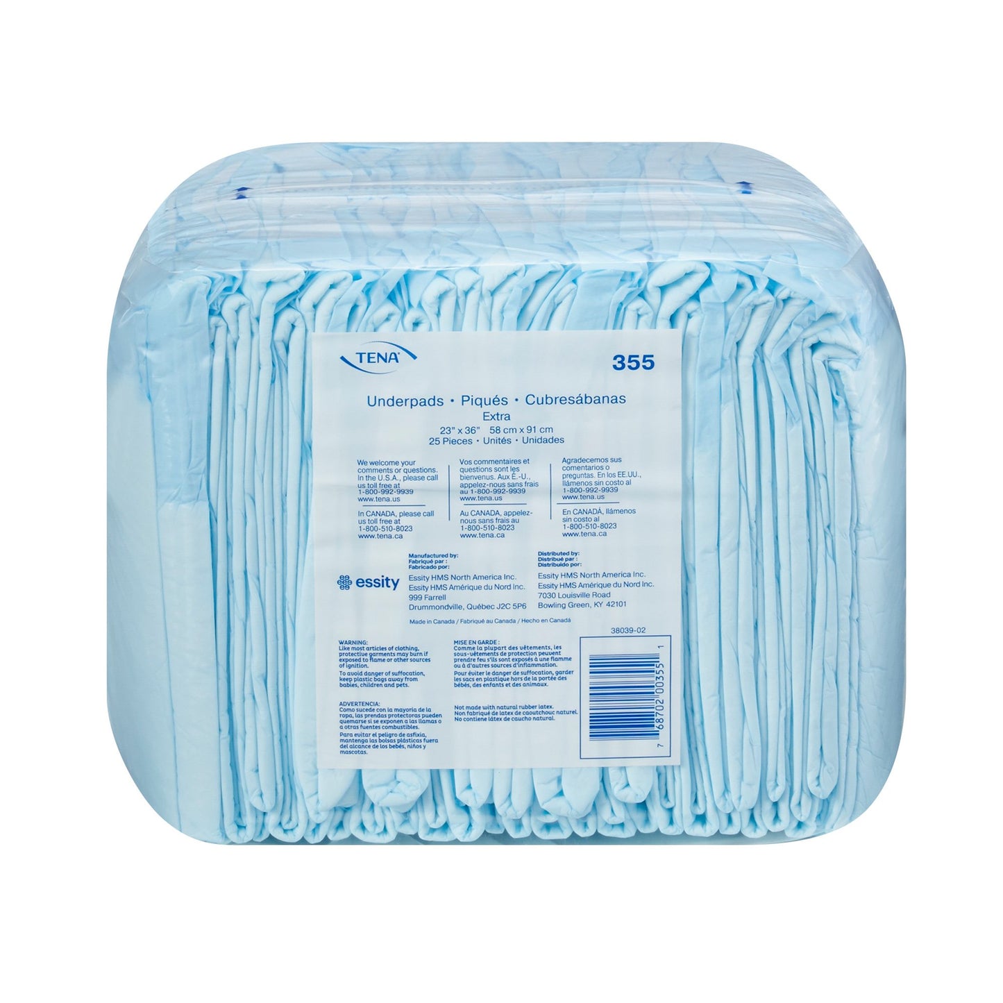 Disposable Underpad TENA® Extra 23 X 36 Inch Polymer Light Absorbency