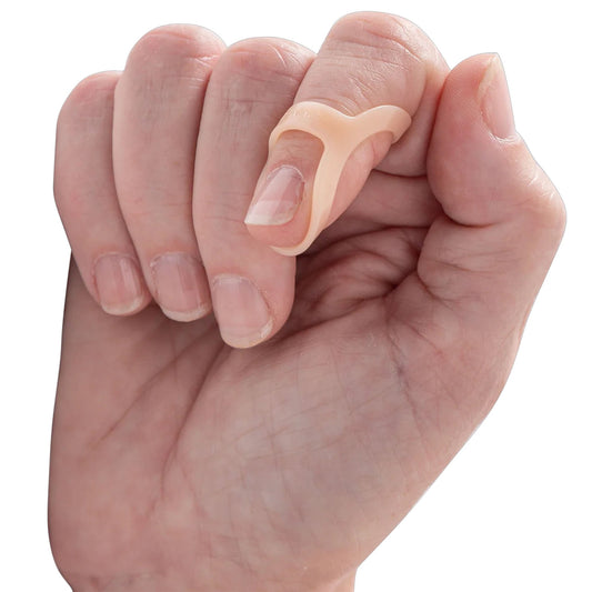 Finger Splint Oval-8® Adult Size 10 Pull-On Left or Right Hand Beige