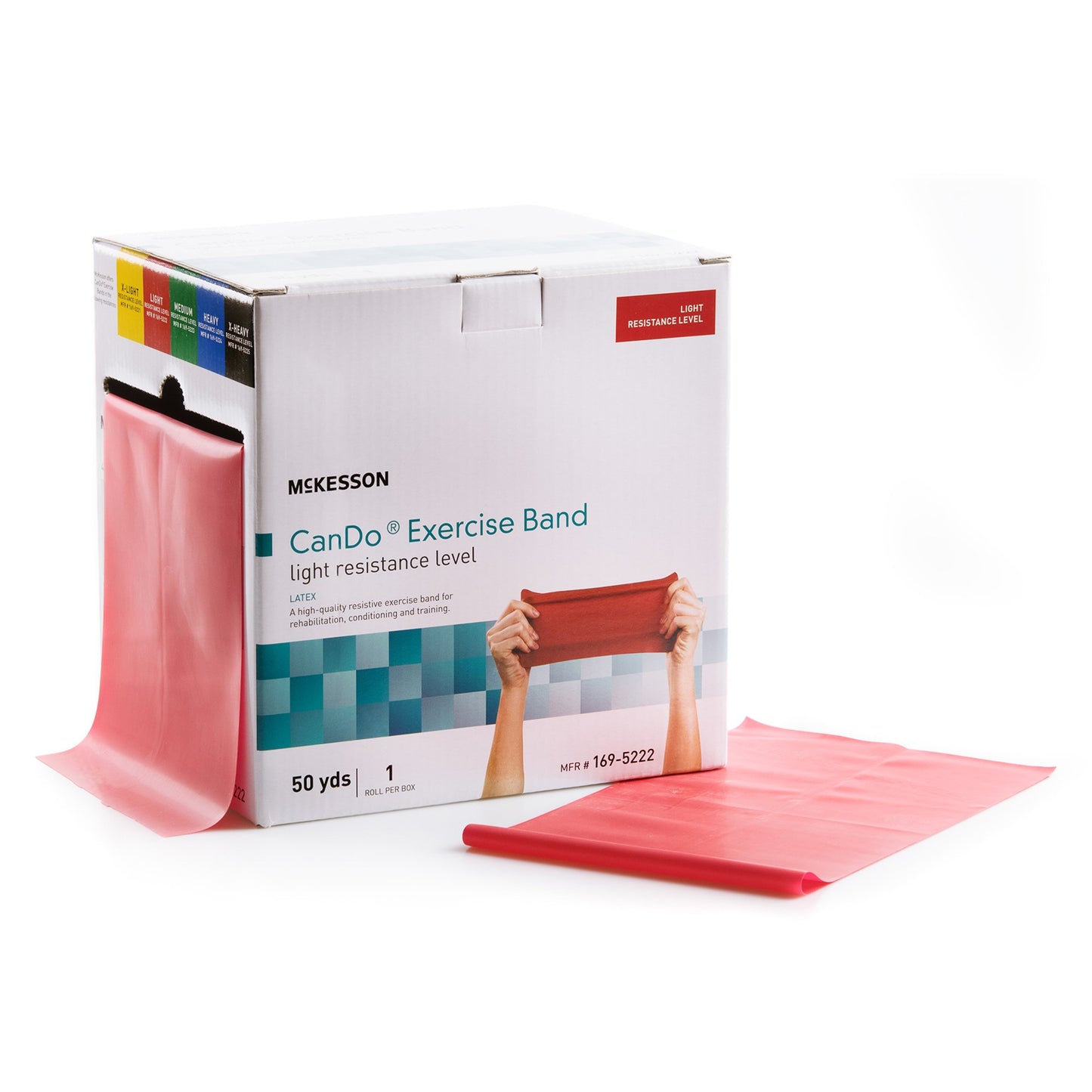 Exercise Resistance Band McKesson CanDo® Red 5 Inch X 50 Yard Light Resistance