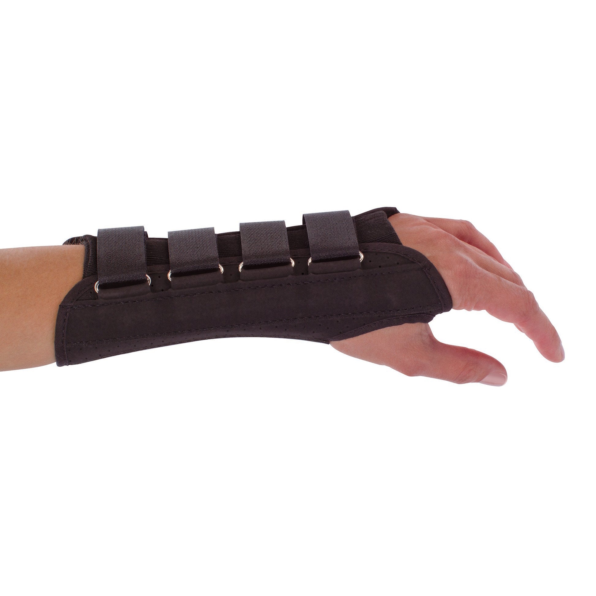 Wrist Support ProCare® Aluminum / Cotton / Flannel / Suede Left Hand Black Small
