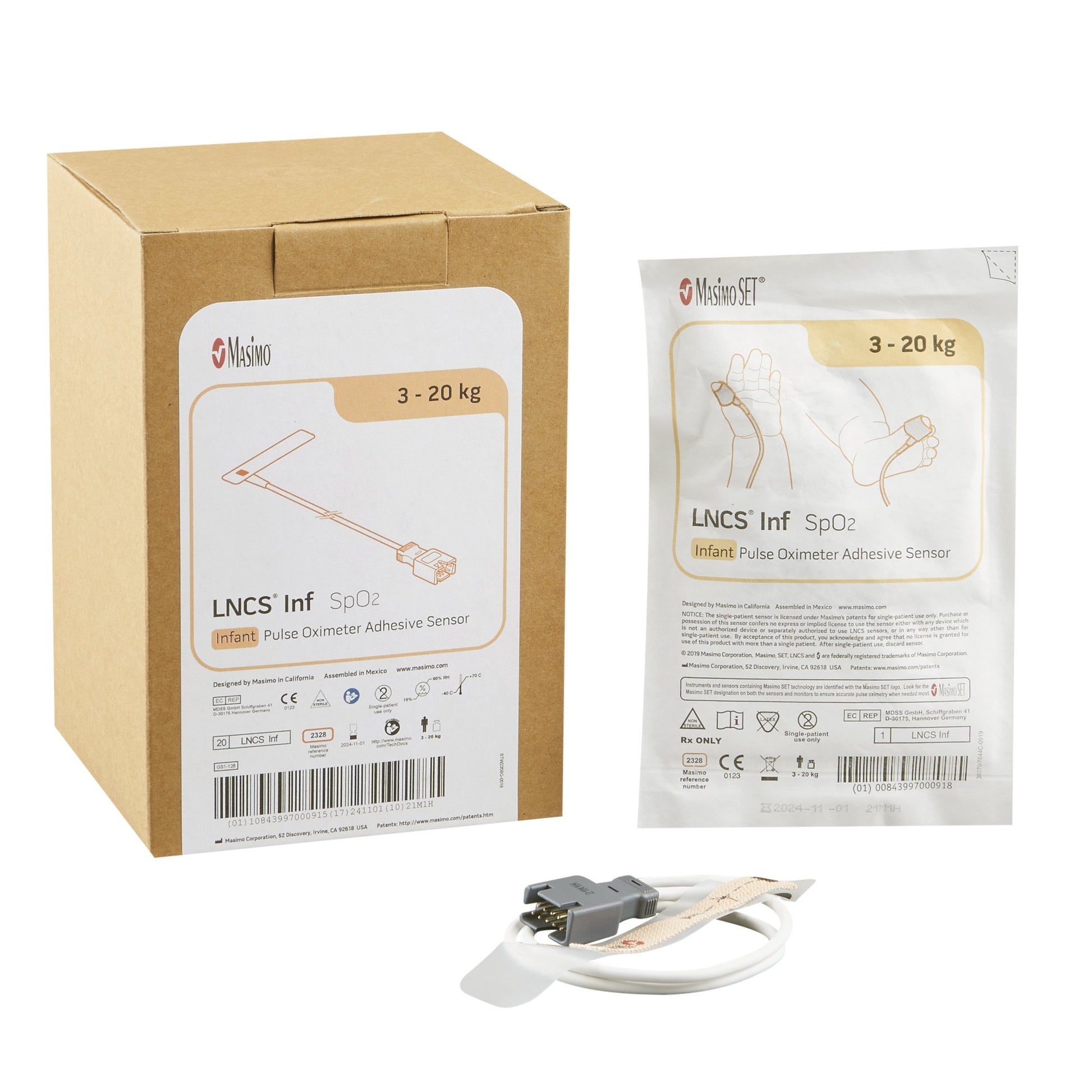SpO2 Sensor Lncs® Finger Infant Single Patient Use 1-1/2 Foot Cord