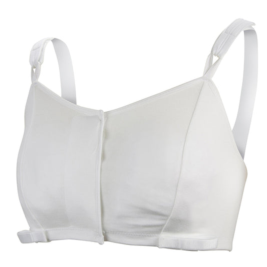 Post-Surgical Bra McKesson 38 to 40 Inch Chest Large White Front Hook and Loop Closure Drain Holders