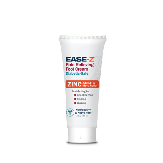 Topical Pain Relief EASE-Z® Diabetics' Pain Relieving Foot Cream Zinc Acetate, Capsaicin, Menthol Cream 3 oz.