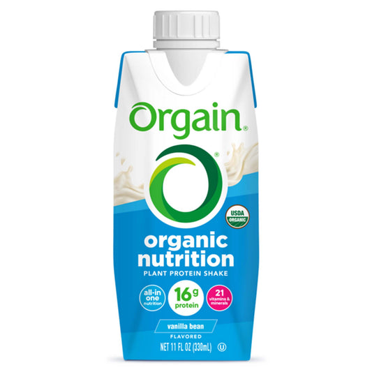 Oral Supplement Orgain® Organic Nutrition™ Vegan Shake Vanilla Bean Flavor Liquid 11 oz. Carton