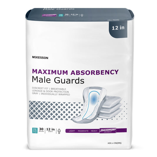 Bladder Control Pad McKesson 12 Inch Length Heavy Absorbency Polymer Core One Size Fits Most