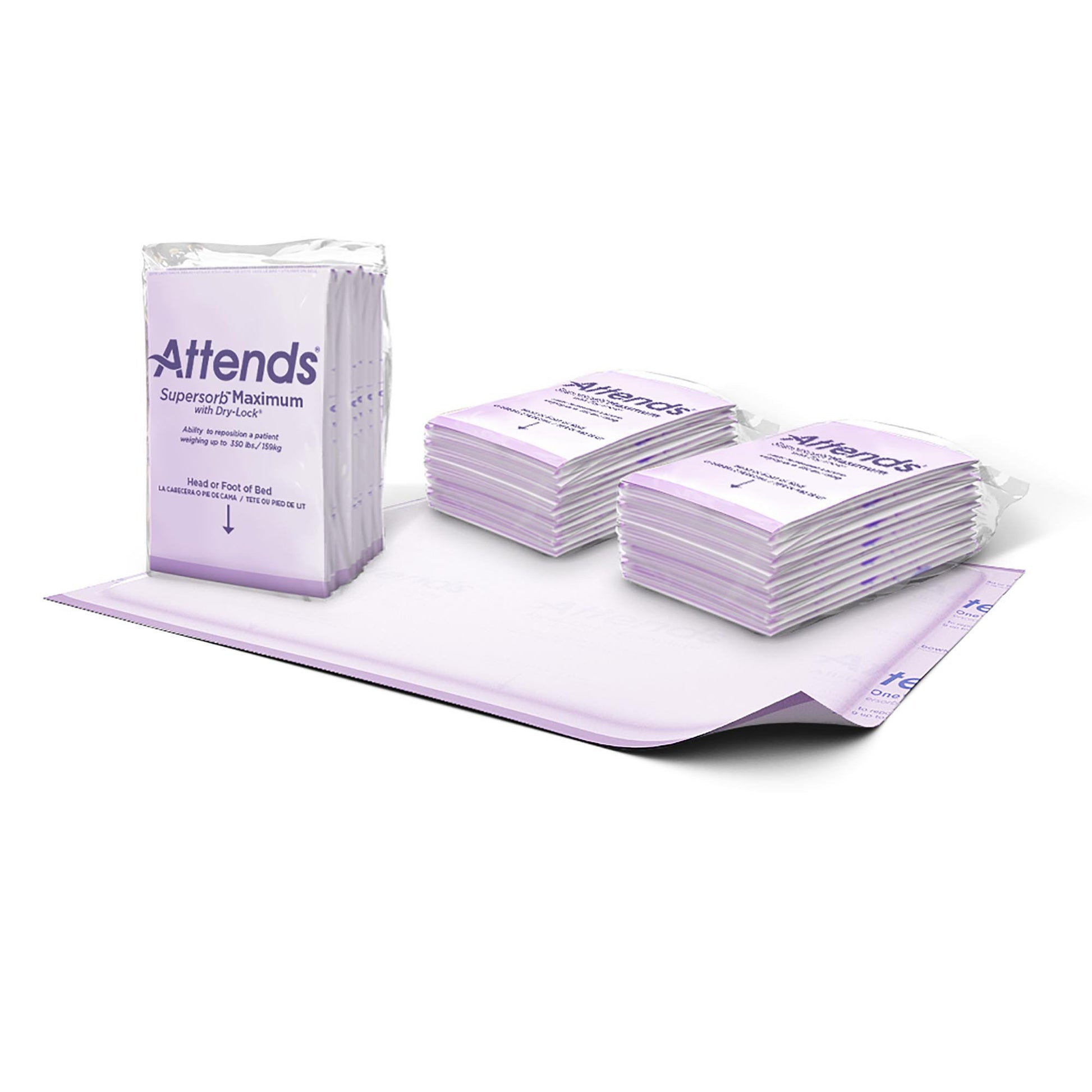 Disposable Underpad Attends® Supersorb™ Maximum Low Air Loss and Repositioning 30 X 36 Inch Dry-Lock® Core Heavy Absorbency