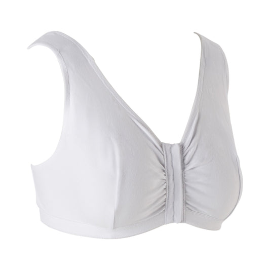 Post-Surgical Bra McKesson 38 Inch Chest White Front Hook and Eye Closure Hook and Loop Shoulder Strap