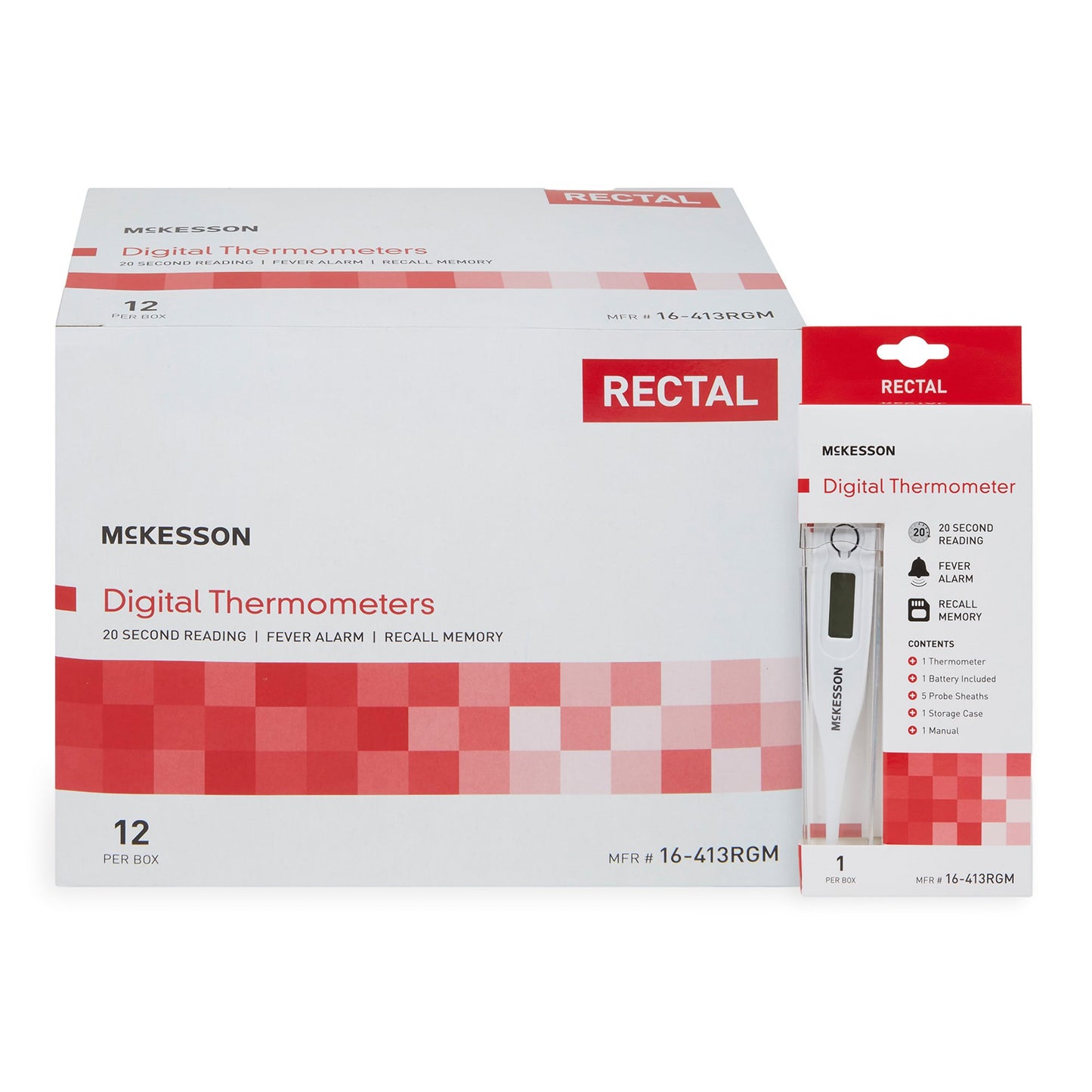 Digital Stick Thermometer McKesson Oral / Rectal / Axillary Probe Handheld