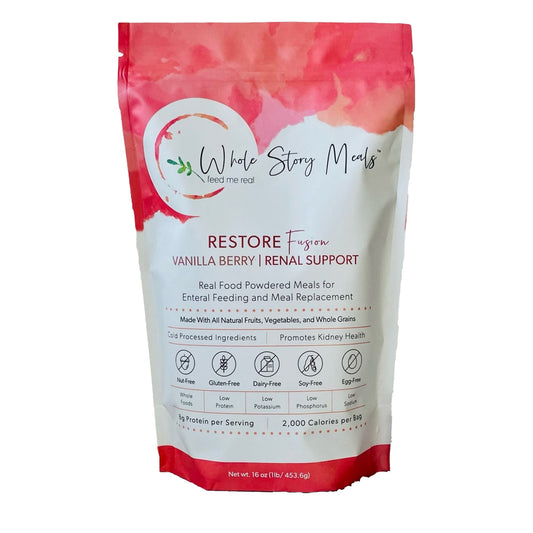 Oral Supplement Whole Story Meals Restore Fusion Renal Support Vanilla / Berry Flavor Powder 16 oz. Pouch
