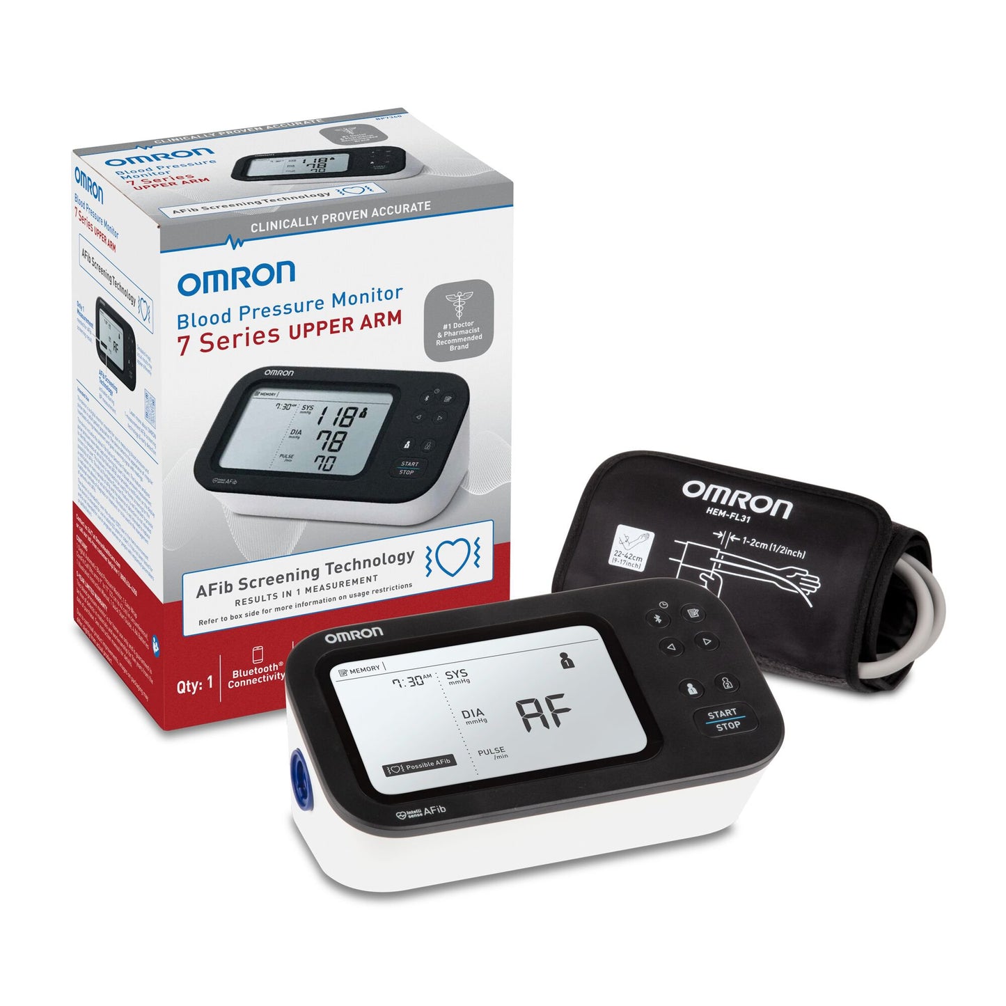 Digital Blood Pressure Monitor Omron 7 Series® Adult Cuff Arm Nylon Cuff 9 to 17 Inch Desk Model
