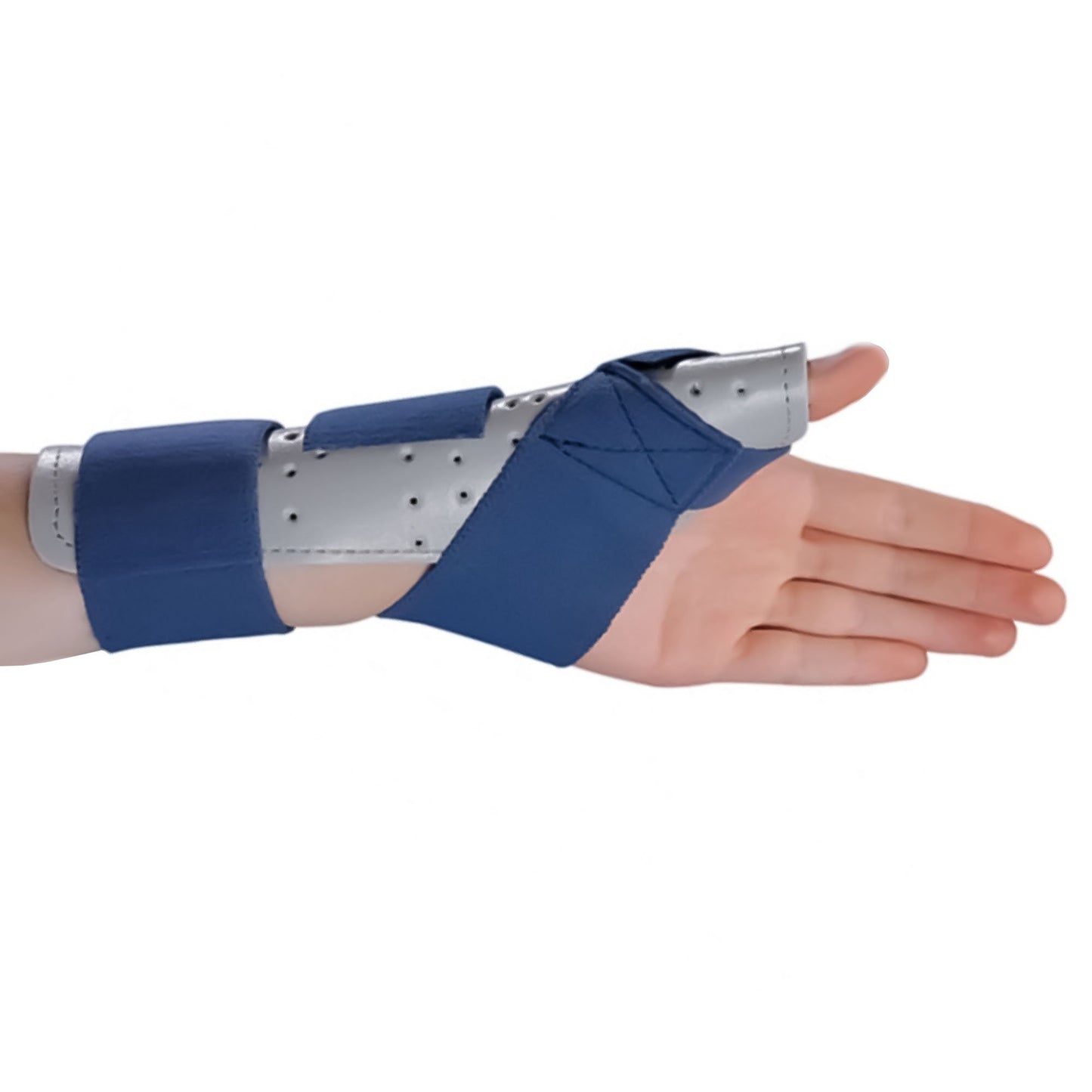 Thumb Splint ThumbSPICA™ Adult Small / Medium Hook and Loop Strap Closure Left Hand Blue / Gray