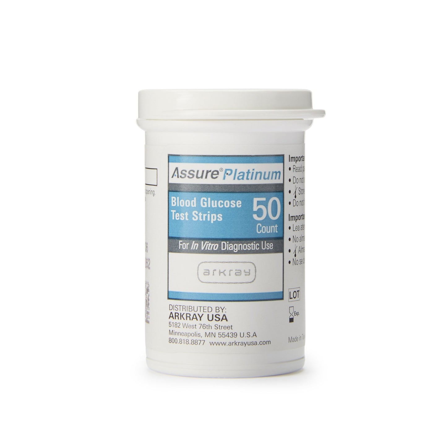 Blood Glucose Test Strips Assure® Platinum 50 Strips per Pack For Assure® Platinum Meter