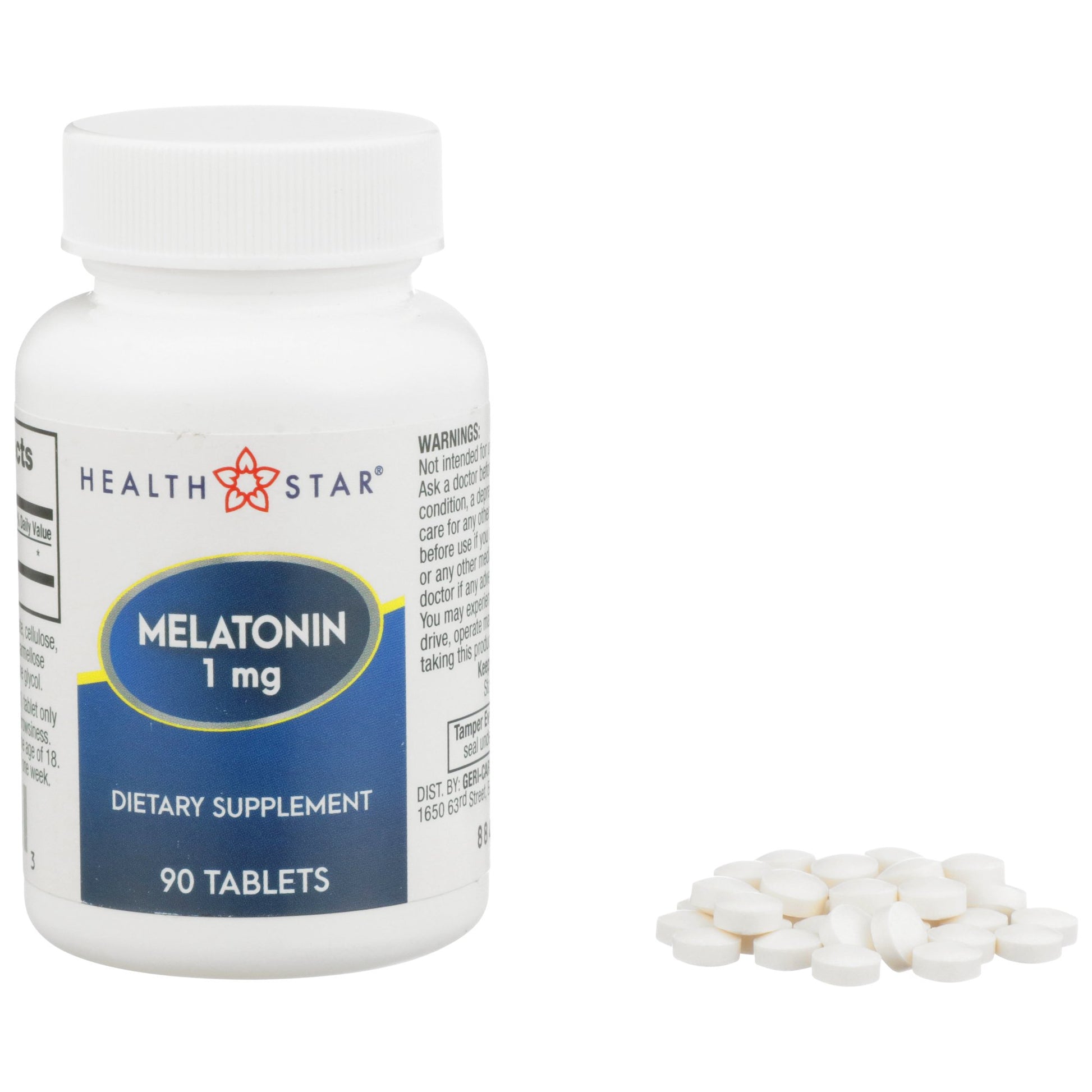 Natural Sleep Aid HEALTH STAR® 90 per Bottle Tablet 1 mg Strength
